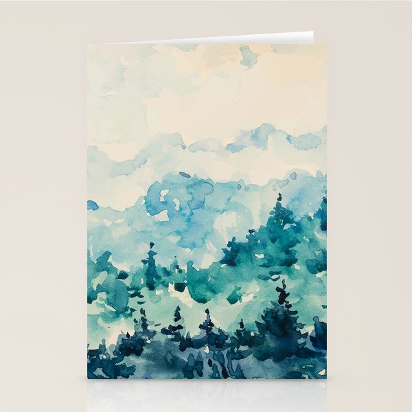 Watercolor Pine Trees 2 Stationery Card Gallery Image 2