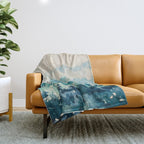 Watercolor Pine Trees 2 Throw Blanket Gallery Image 1