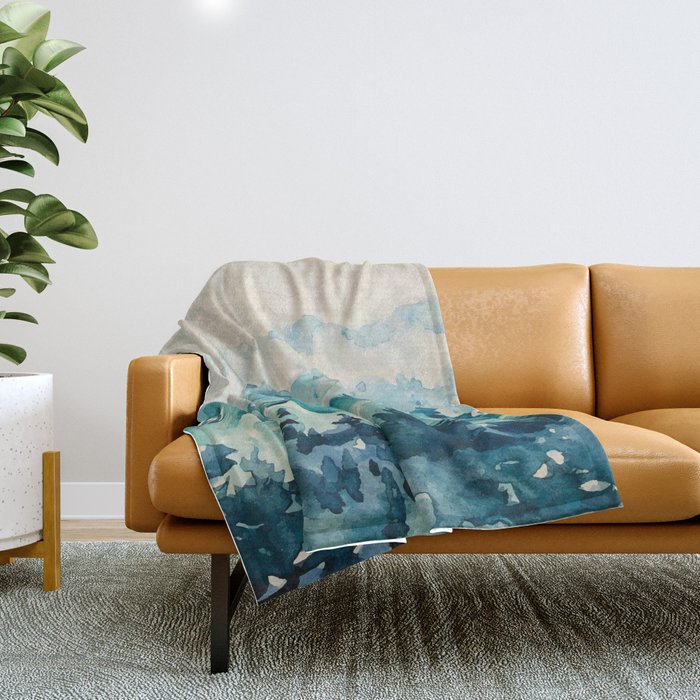 Watercolor Pine Trees 2 Throw Blanket Gallery Image 1