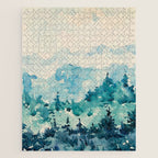 Watercolor Pine Trees 2 Jigsaw Puzzle Gallery Image 1