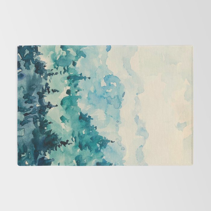 Watercolor Pine Trees 2 Rug Gallery Image 2