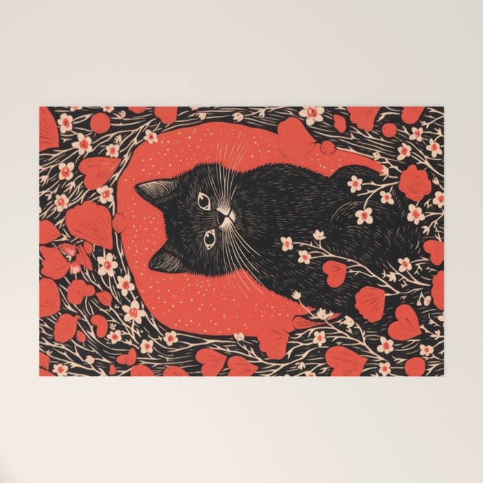 Valentines Kitty Welcome Mat Gallery Image 1