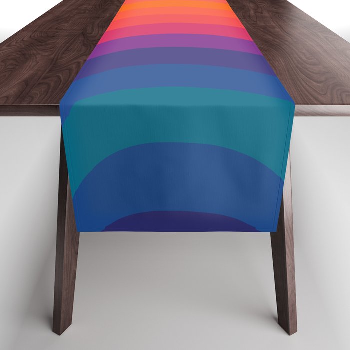 Retro Sacred Geometry | 80s Wavy Vibe Table Runner Gallery Image 1