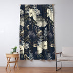 Antique Blue Moonlight Midnight Baroque Flower Garden Window Curtain Gallery Image 5