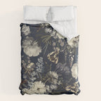 Antique Blue Moonlight Midnight Baroque Flower Garden Duvet Cover Gallery Image 6
