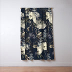 Antique Blue Moonlight Midnight Baroque Flower Garden Window Curtain Gallery Image 3
