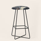 Antique Blue Moonlight Midnight Baroque Flower Garden Stool Gallery Image 1