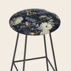 Antique Blue Moonlight Midnight Baroque Flower Garden Stool Gallery Image 2