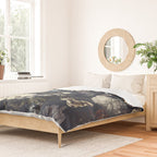 Antique Blue Moonlight Midnight Baroque Flower Garden Duvet Cover Gallery Image 2
