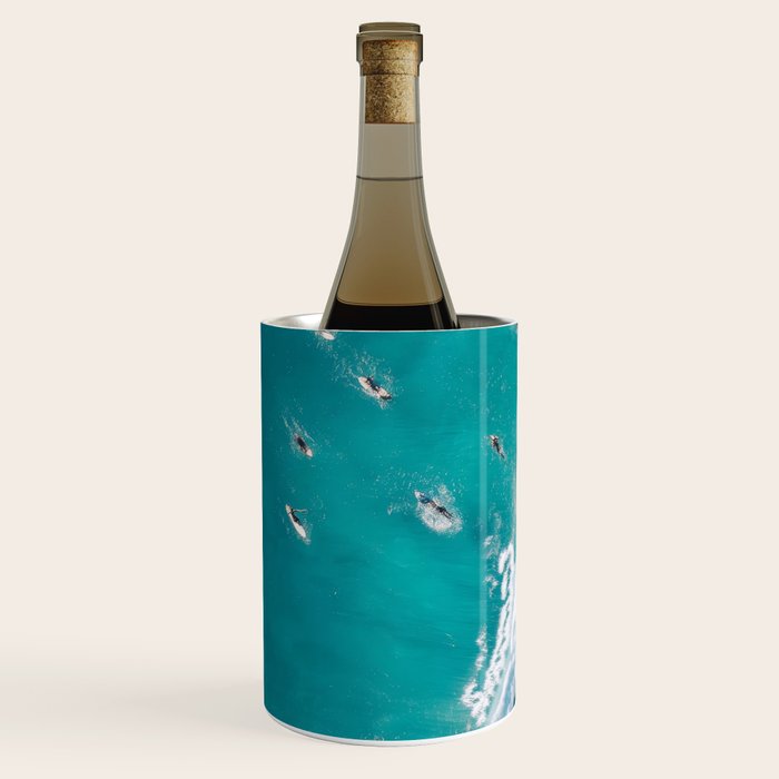 Surfers in Blue Waves Wine Chiller Gallery Image 2