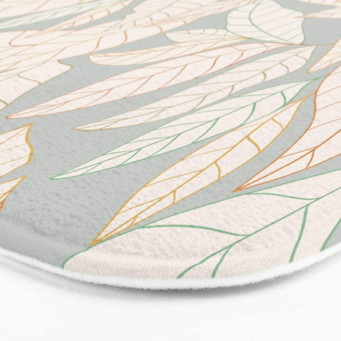 Leaves and lines I Bath Mat Gallery Image 3