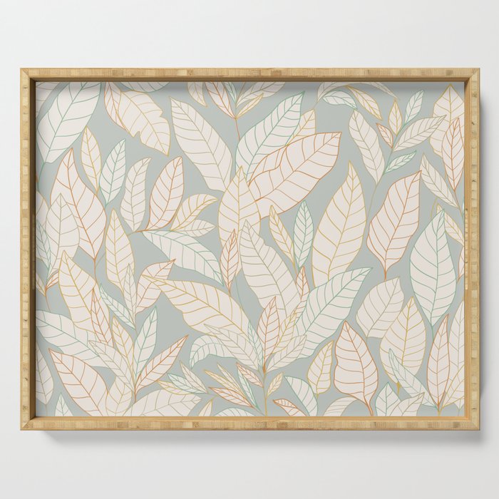 Leaves and lines I Serving Tray Gallery Image 1