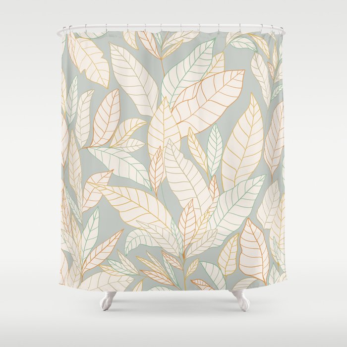 Leaves and lines I Shower Curtain Gallery Image 1