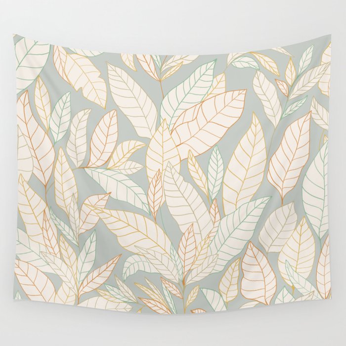 Leaves and lines I Wall Tapestry Gallery Image 4