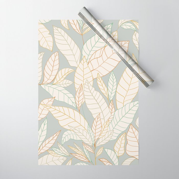 Leaves and lines I Wrapping Paper Gallery Image 1