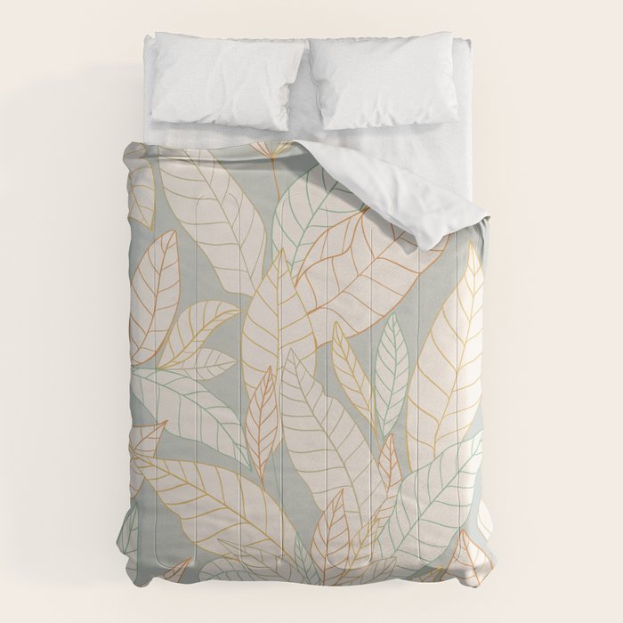 Leaves and lines I Comforter Gallery Image 1