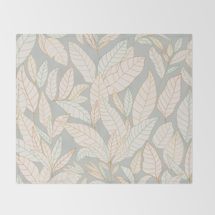 Leaves and lines I Throw Blanket Gallery Image 2