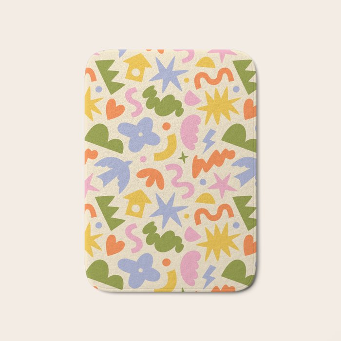 Abstract organic nature art shape pattern Bath Mat Gallery Image 1