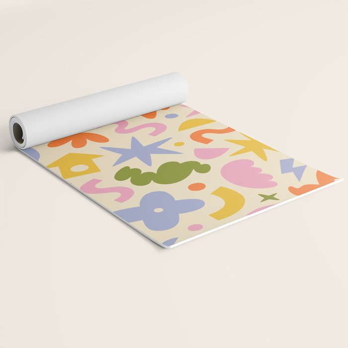 Abstract organic nature art shape pattern Yoga Mat Gallery Image 2