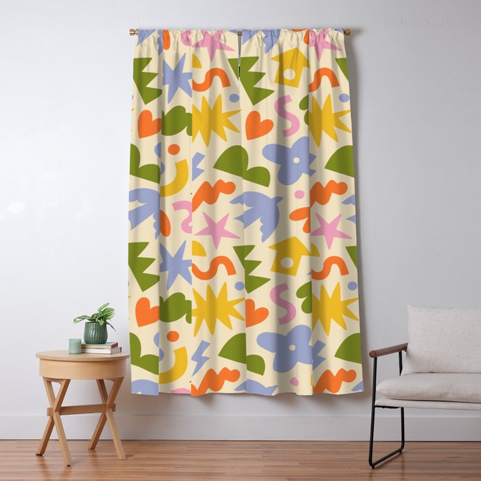 Abstract organic nature art shape pattern Window Curtain Gallery Image 5