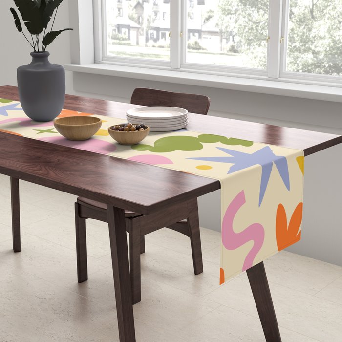 Abstract organic nature art shape pattern Table Runner Gallery Image 2