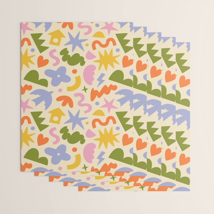 Abstract organic nature art shape pattern Wrapping Paper Gallery Image 3