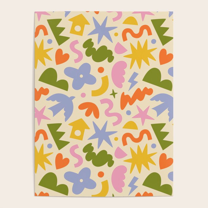 Abstract organic nature art shape pattern Poster Gallery Image 1