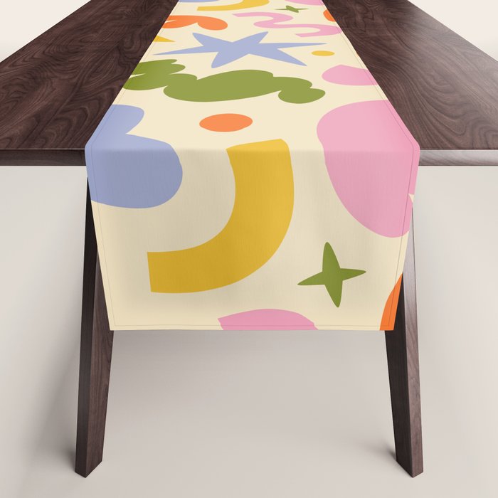 Abstract organic nature art shape pattern Table Runner Gallery Image 1