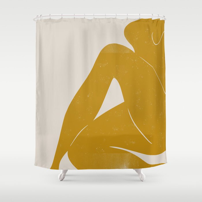 Nude Woman Sitting  Shower Curtain Gallery Image 1