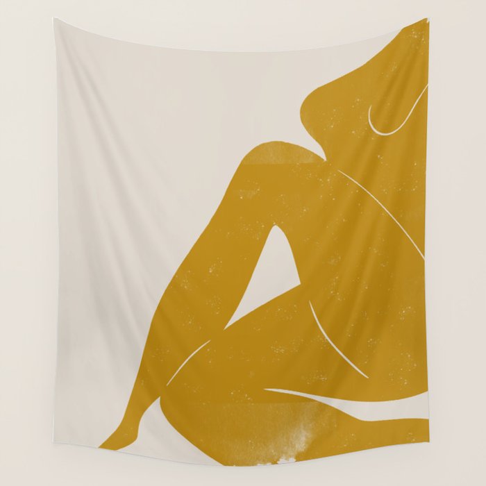 Nude Woman Sitting  Wall Tapestry Gallery Image 4