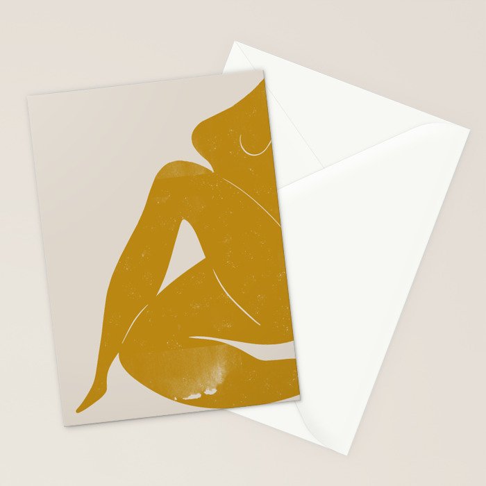 Nude Woman Sitting  Stationery Card Gallery Image 2
