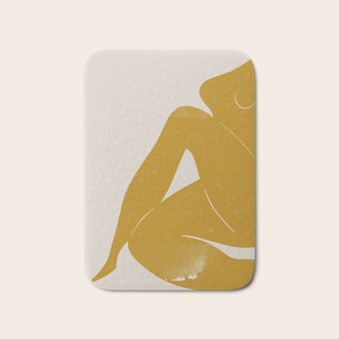 Nude Woman Sitting  Bath Mat Gallery Image 1