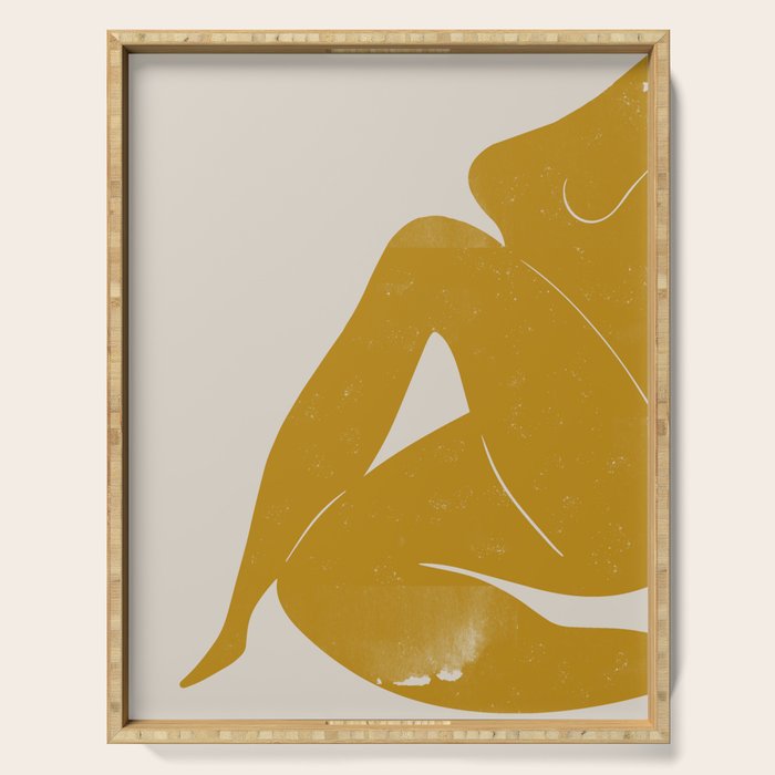 Nude Woman Sitting  Serving Tray Gallery Image 1