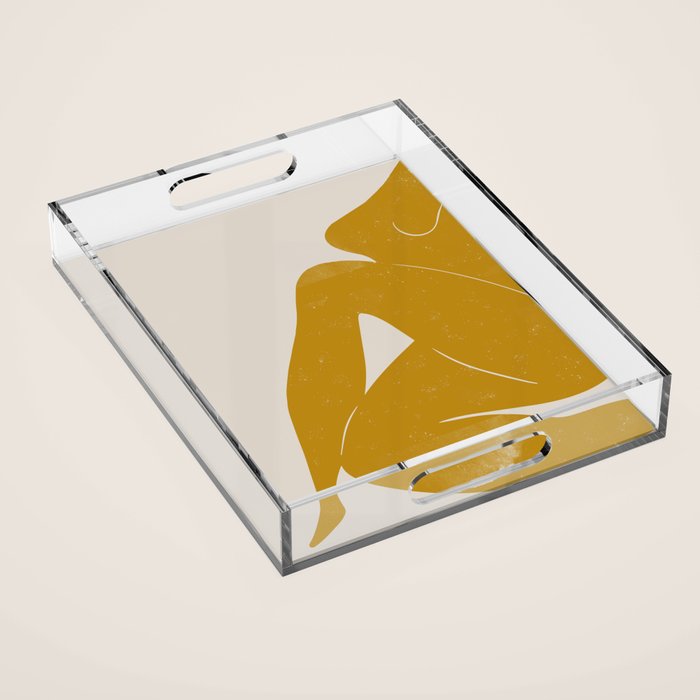 Nude Woman Sitting  Acrylic Tray Gallery Image 1