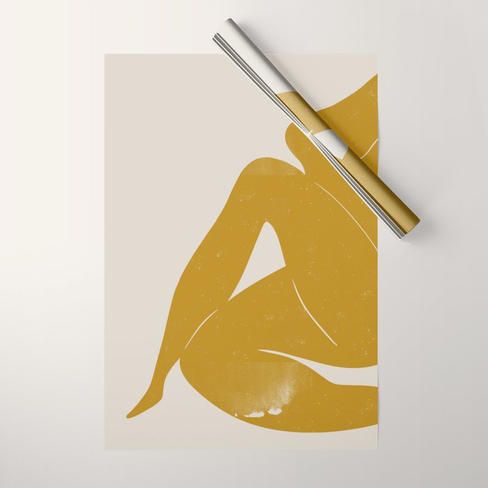 Nude Woman Sitting  Wrapping Paper Gallery Image 1