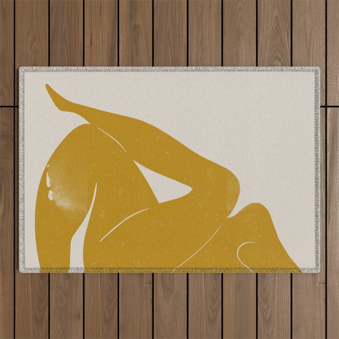 Nude Woman Sitting  Outdoor Rug Gallery Image 1