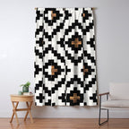 Urban Tribal Pattern No.16 - Aztec - Concrete and Wood Window Curtain Gallery Image 5