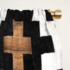 Urban Tribal Pattern No.16 - Aztec - Concrete and Wood Window Curtain Gallery Image 2