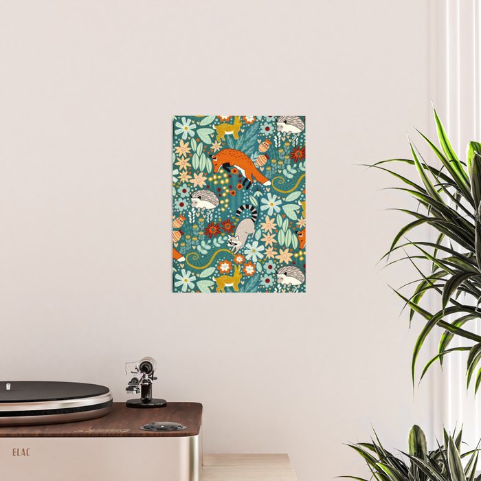 Woodland Pattern Poster Gallery Image 2