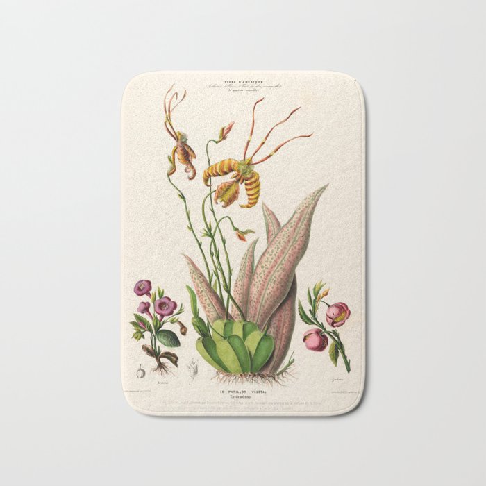 Butterfly orchid from "Flore dâAmÃ©rique" by Ãtienne Denisse, 1840s Bath Mat Gallery Image 1