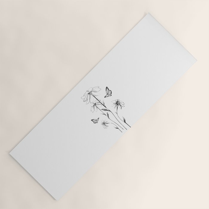 Flowers and butterflies 2 Yoga Mat Gallery Image 1