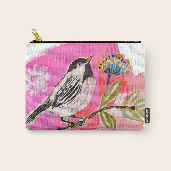 Bird on a Flower Branch Carry All Pouch Gallery Image 1