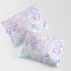Cute Mermaid Pattern, Light Pink, Purple, Teal Pillow Sham Gallery Image 3