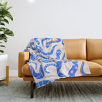 Blue Snakes Pattern Throw Blanket Gallery Image 1