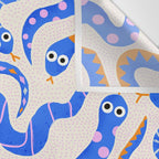 Blue Snakes Pattern Wall Tapestry Gallery Image 3