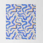 Blue Snakes Pattern Throw Blanket Gallery Image 2