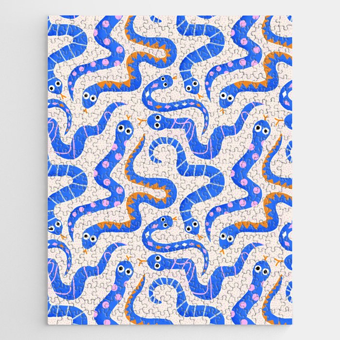 Blue Snakes Pattern Jigsaw Puzzle Gallery Image 1
