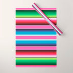Pink Mexican Serape Blanket Stripes Wrapping Paper Gallery Image 1