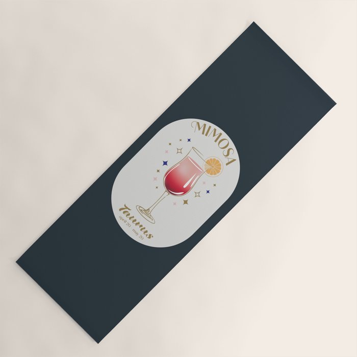 Mimosa Cocktail Zodiac Sign Yoga Mat Gallery Image 1