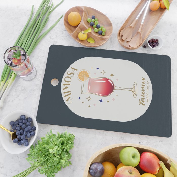Mimosa Cocktail Zodiac Sign Cutting Board Gallery Image 2